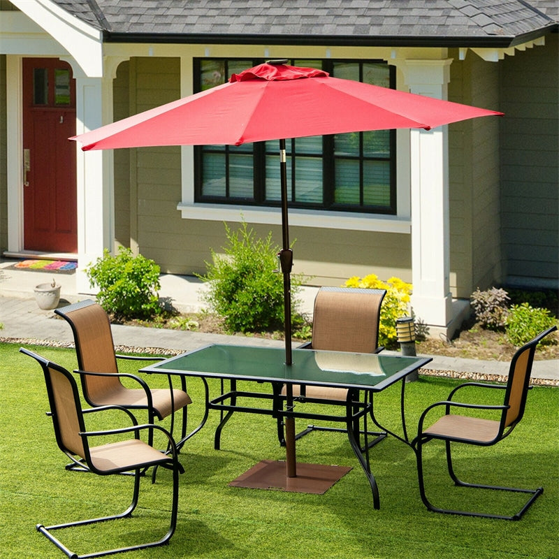 50 LBS Heavy Duty Patio Umbrella Base Stand, 24" Square Steel Outdoor Umbrella Weight with Wheels & 2 Tightening Knobs for Garden Deck Poolside