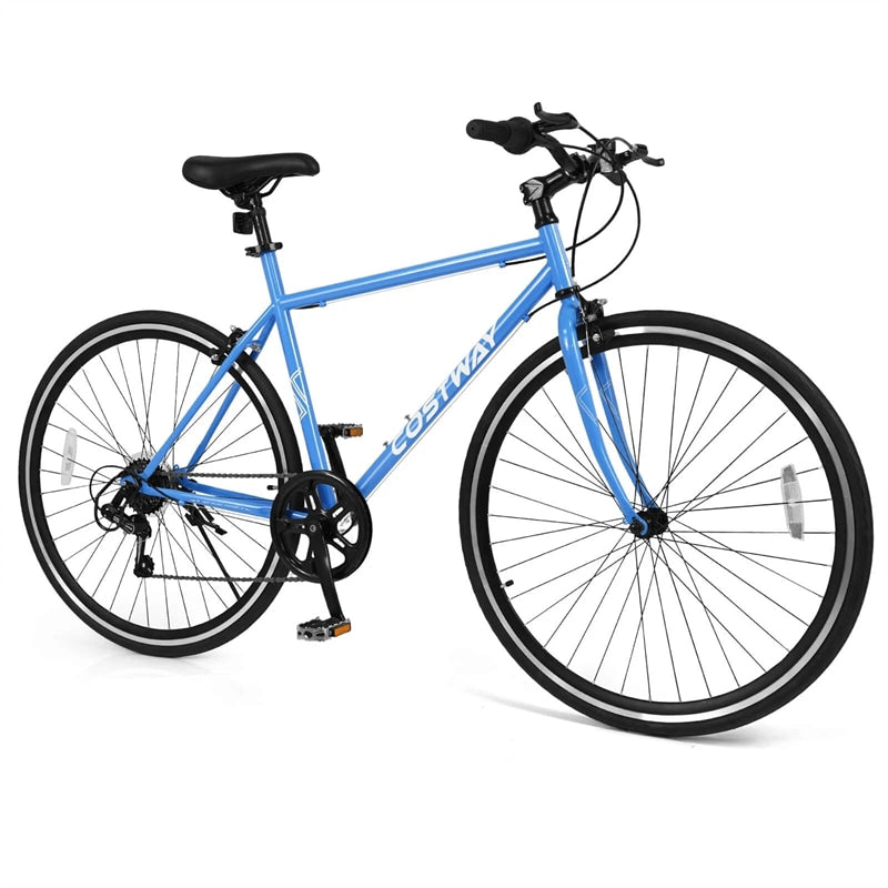 26" Mountain Bike 6-Speed Drivetrain Cycling Bicycle with Dual C-Brakes, Adjustable Seat & All-Terrain Tires, MTB City Bike for Men Women Teens