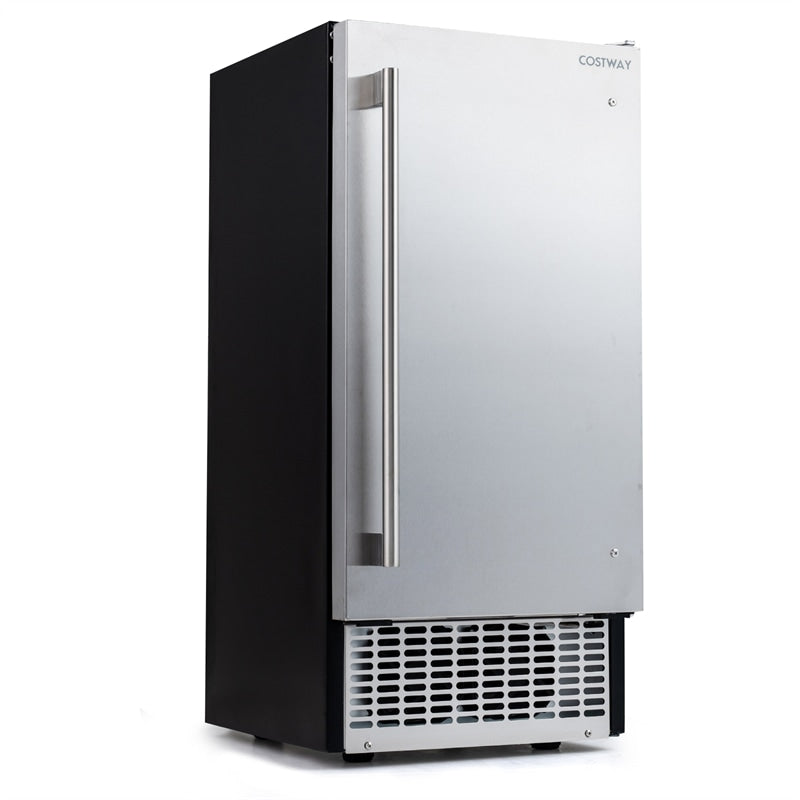90 LBS/Day Commercial Undercounter Ice Maker, 15" Built-in Freestanding Ice Machine with Cooling Mode, 25 LBS Storage & Auto-Cleaning