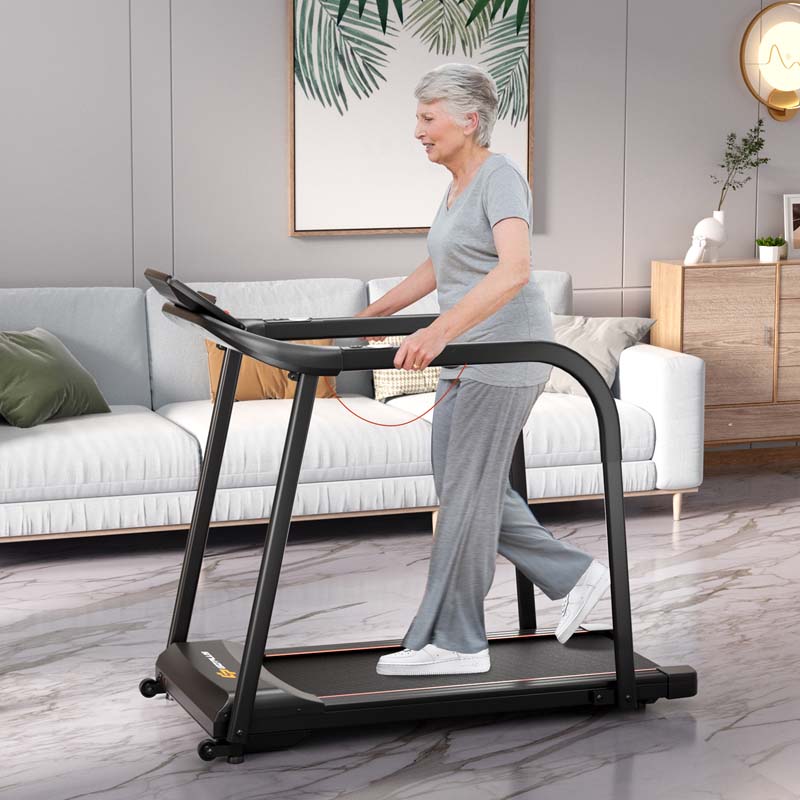 2.5 HP Walking Treadmill for Senior with Long Handrail, 300 lbs Capacity, Recovery Fitness Exercise Machine for Home with Pulse Sensors