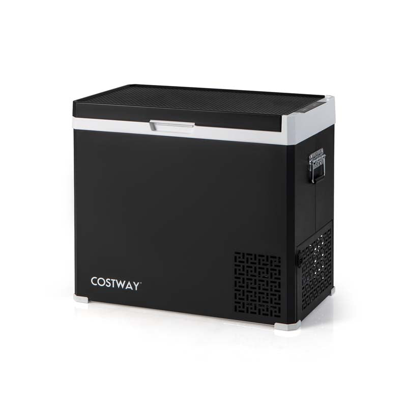 53QT Portable Car Fridge Freezer for Camping Travel, Dual Zone Electric Cooler w/-4℉~68℉ Adjustable Range, 12/24V DC & 110-240V AC
