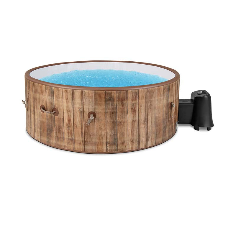 4-6 Person Inflatable Hot Tub Spa, 72" Round Blow Up Pool Hot Tub with 120 Air Jets, Heater Pump, LED Touch & Energy-Efficient Thermal Cover