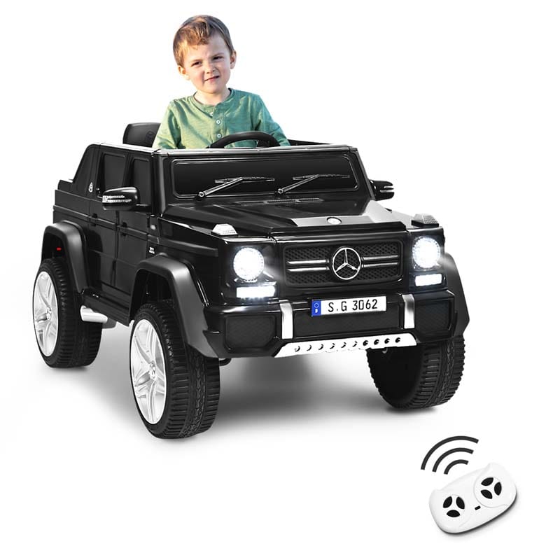 12V Mercedes-Benz G650S Licensed Kids Ride-On Car, Electric Riding Toy Truck with Remote Control, Storage Trunk, LED Lights & Spring Suspension
