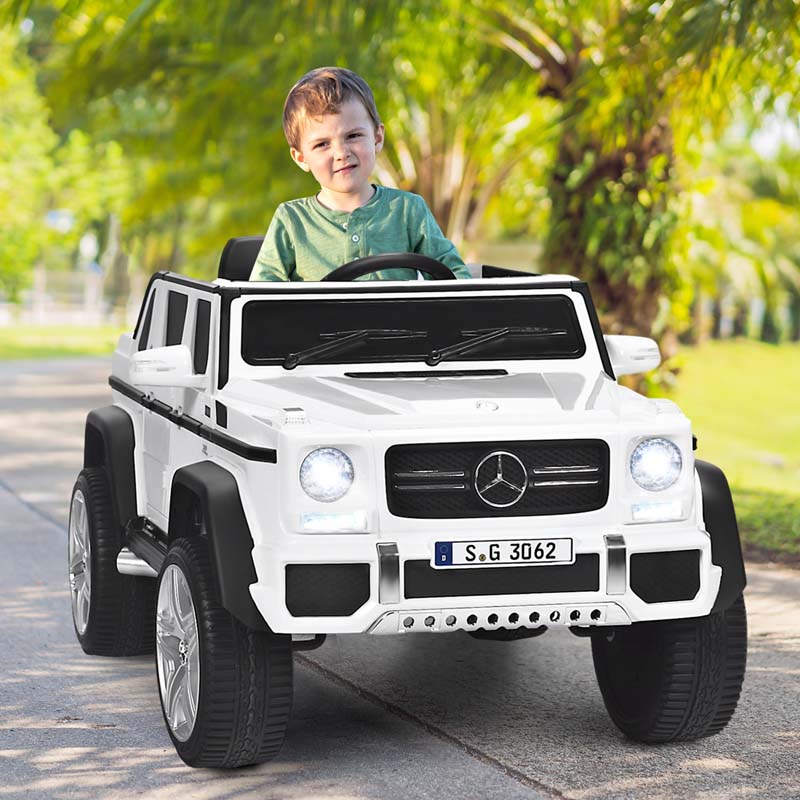 12V Mercedes-Benz G650S Licensed Kids Ride-On Car, Electric Riding Toy Truck with Remote Control, Storage Trunk, LED Lights & Spring Suspension