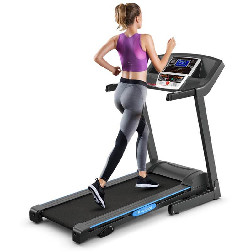 2.25HP Folding Electric Treadmill with Manual Incline & LCD Display, Motorized Running Machine for Home & Gym