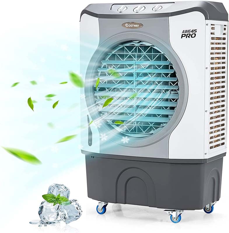3450 CFM Portable Industrial Evaporative Cooler 4-in-1 Air Cooling Fan Humidifier Purifer with 45L Water Tank