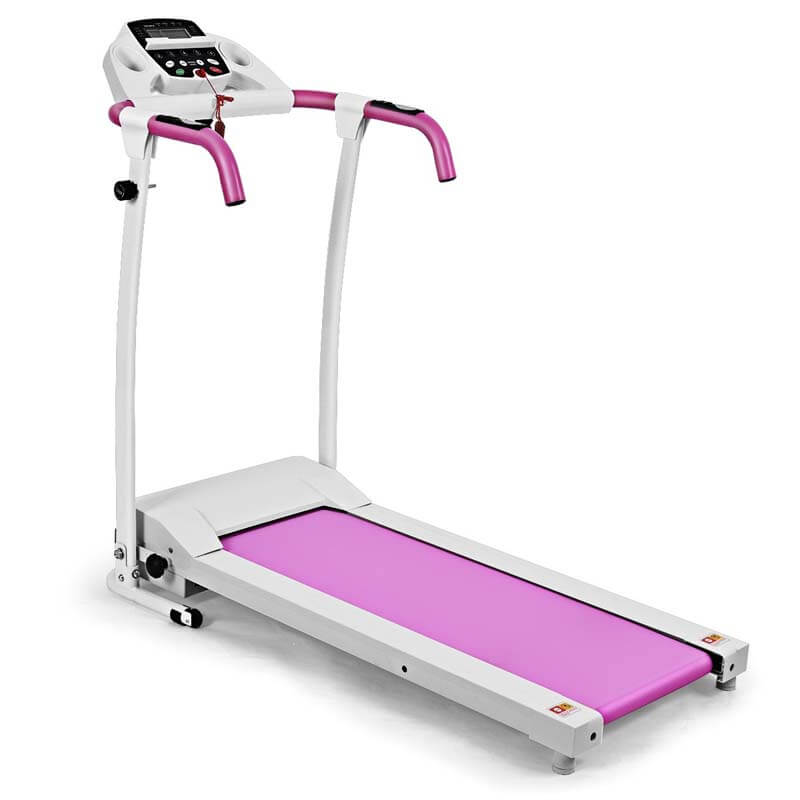 800W Electric Folding Treadmill with 12 Preset Programs, LCD Monitor & Built-in Wheels, Portable Compact Motorized Running Machine for Home Gym