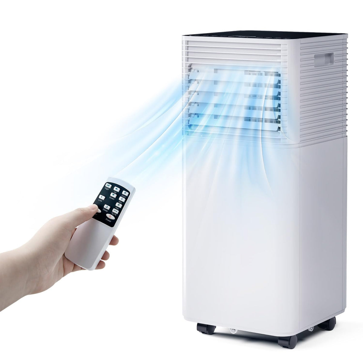 10000 BTU Portable Air Conditioner, 3-in-1 AC Unit Cooler w/ Dehumidifier & Fan for Room up to 350 Sq.Ft, Remote Control, 24H Timer, Window Kit