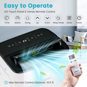 13000 BTU Smart WiFi Portable Air Conditioner, 4-in-1 Stand up AC Unit, Dehumidifier, Heater & Fan for Rooms up to 600 Sq.ft