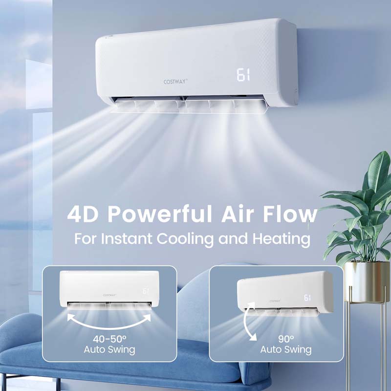 18000 BTU 21 SEER2 Mini Split Air Conditioner & Heater Ductless Inverter System, 208-230V Wall-Mounted AC Unit with Heat Pump