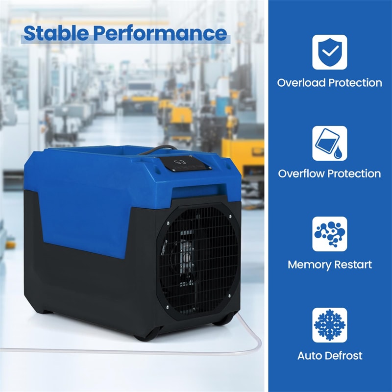 140 Pints Commercial Dehumidifier, 4500 Sq.Ft Portable Industrial Dehumidifier with Pump & Drain Hose for Basements, Warehouse, Job Sites