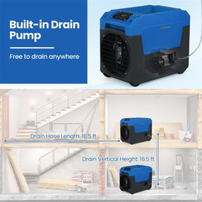 140 Pints Commercial Dehumidifier, 4500 Sq.Ft Portable Industrial Dehumidifier with Pump & Drain Hose for Basements, Warehouse, Job Sites