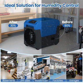 140 Pints Commercial Dehumidifier, 4500 Sq.Ft Portable Industrial Dehumidifier with Pump & Drain Hose for Basements, Warehouse, Job Sites