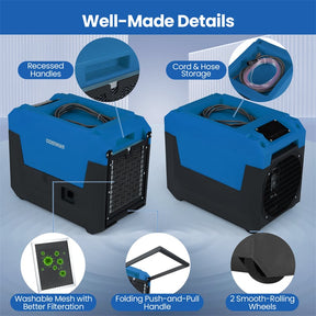 140 Pints Commercial Dehumidifier, 4500 Sq.Ft Portable Industrial Dehumidifier with Pump & Drain Hose for Basements, Warehouse, Job Sites