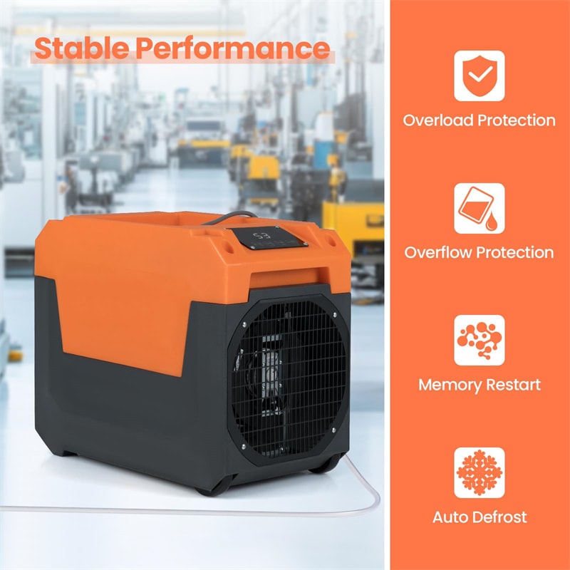 140 Pints Commercial Dehumidifier, 4500 Sq.Ft Portable Industrial Dehumidifier with Pump & Drain Hose for Basements, Warehouse, Job Sites