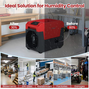 140 Pints Commercial Dehumidifier, 4500 Sq.Ft Portable Industrial Dehumidifier with Pump & Drain Hose for Basements, Warehouse, Job Sites