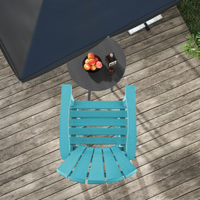 30" Tall Adirondack Bar Chairs, All-Weather HDPE Outdoor Bar Height Stools with Backrest, Armrests & Footrest for Backyard, Poolside
