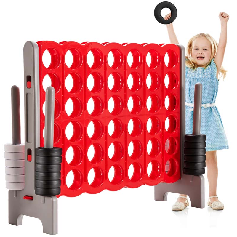 Giant 4-In-A-Row Jumbo 4-to-Score Giant Game Set with 42 Jumbo Rings & Quick-Release Slider