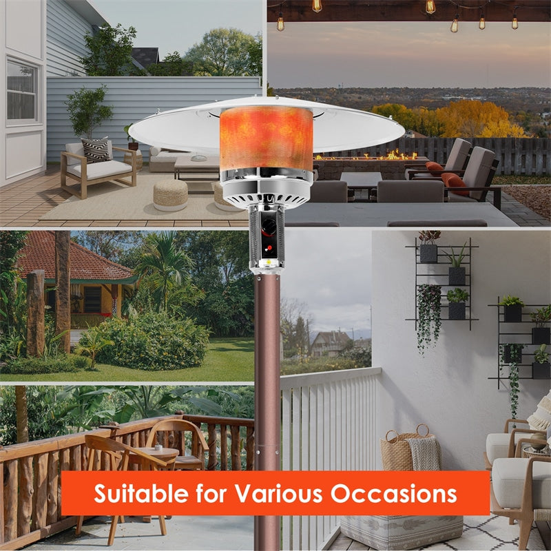 50,000 BTU Propane Patio Heater, Standing Stainless Steel Outdoor Heater with Wheels, Triple Protection, CSA Certified for Deck & Commercial