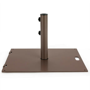 50 LBS Heavy Duty Patio Umbrella Base Stand, 24" Square Steel Outdoor Umbrella Weight with Wheels & 2 Tightening Knobs for Garden Deck Poolside