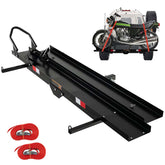 600LBS Motorcycle Hitch Carrier with Loading Ramp & 2 Straps, Heavy Duty Steel Mount Hauler Rack for SUV RV, Dirt Bike Trailer Fits up to 7.5" Wide Tire