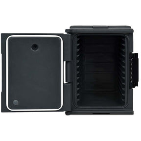 95 Quart Front-Loading Insulated Food Pan Carrier, Manual Lockable Food Transporter with Handle for 8 Size Food Pans