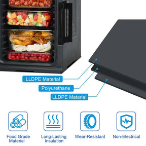 95 Quart Front-Loading Insulated Food Pan Carrier, Manual Lockable Food Transporter with Handle for 8 Size Food Pans