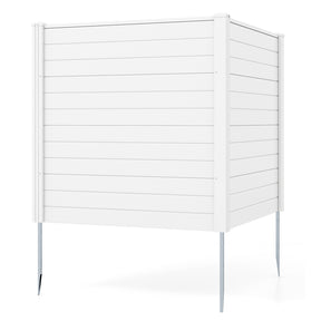 2/4 Panel Air Conditioner Fence, 48"H Outdoor Privacy Screen PP Trash Can Enclosure Decorative Garden Fence with Ground Stakes