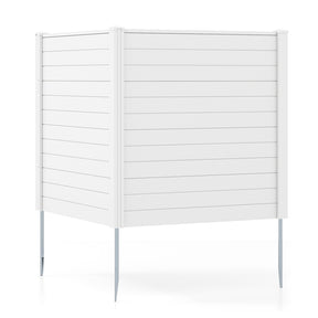 2/4 Panel Air Conditioner Fence, 48"H Outdoor Privacy Screen PP Trash Can Enclosure Decorative Garden Fence with Ground Stakes