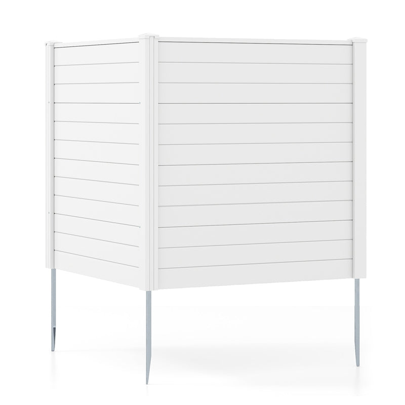 2/4 Panel Air Conditioner Fence, 48"H Outdoor Privacy Screen PP Trash Can Enclosure Decorative Garden Fence with Ground Stakes