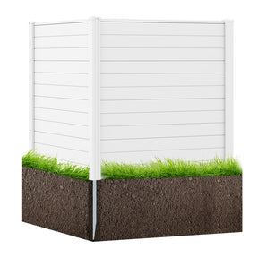 2/4 Panel Air Conditioner Fence, 48"H Outdoor Privacy Screen PP Trash Can Enclosure Decorative Garden Fence with Ground Stakes