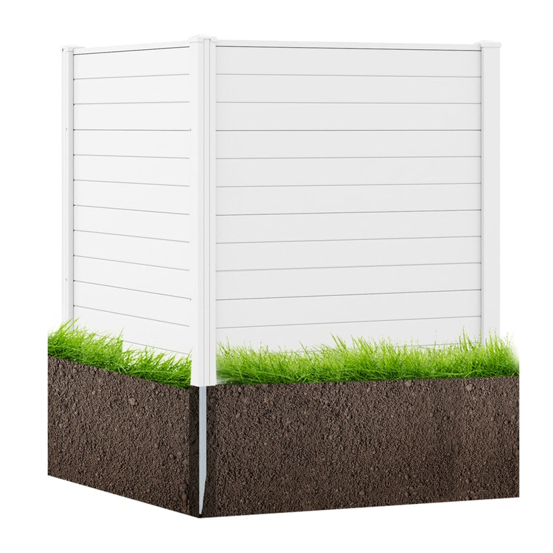 2/4 Panel Air Conditioner Fence, 48"H Outdoor Privacy Screen PP Trash Can Enclosure Decorative Garden Fence with Ground Stakes