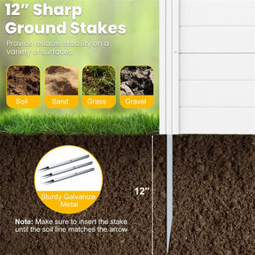 2/4 Panel Air Conditioner Fence, 48"H Outdoor Privacy Screen PP Trash Can Enclosure Decorative Garden Fence with Ground Stakes