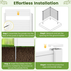 2/4 Panel Air Conditioner Fence, 48"H Outdoor Privacy Screen PP Trash Can Enclosure Decorative Garden Fence with Ground Stakes