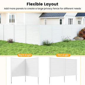 2/4 Panel Air Conditioner Fence, 48"H Outdoor Privacy Screen PP Trash Can Enclosure Decorative Garden Fence with Ground Stakes