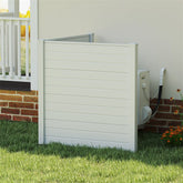 2/4 Panel Air Conditioner Fence, 48"H Outdoor Privacy Screen PP Trash Can Enclosure Decorative Garden Fence with Ground Stakes