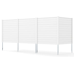 2/4 Panel Air Conditioner Fence, 48"H Outdoor Privacy Screen PP Trash Can Enclosure Decorative Garden Fence with Ground Stakes