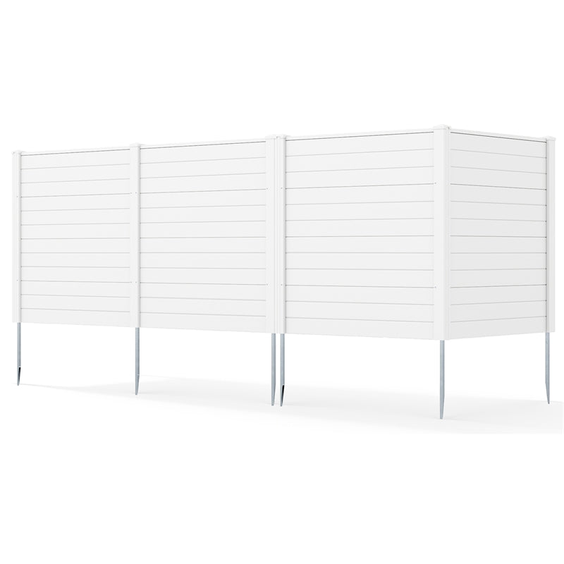 2/4 Panel Air Conditioner Fence, 48"H Outdoor Privacy Screen PP Trash Can Enclosure Decorative Garden Fence with Ground Stakes