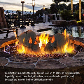 Halloween Fire Pit Skull Ceramic, Fireproof Human Skull Fire Pit Stones, Reusable Fire Pit Skull Shaped Halloween Decoration