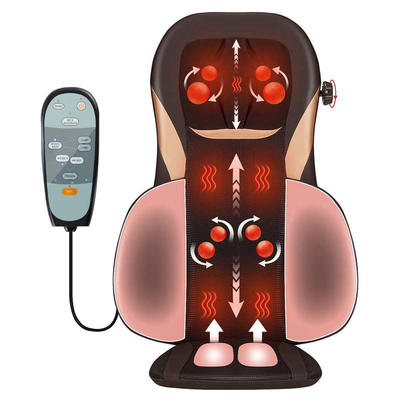Electric Massage Chair Cushion Shiatsu Full Back Massager Neck Massage Pad with Heat, Car Seat Massager for Home Office