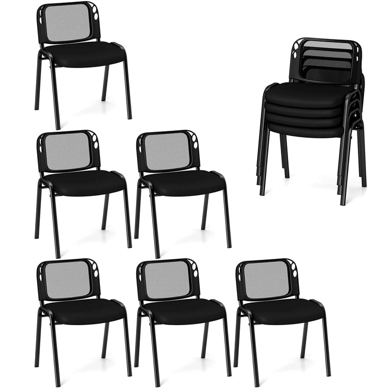 5/10/15 Pack Stackable Office Guest Chairs with Mesh Back & Padded Seat, 330lbs Capacity Conference Room Chairs for Waiting Room Reception