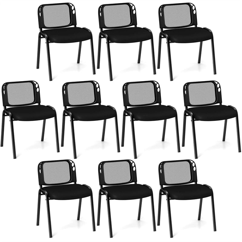 5/10/15 Pack Stackable Office Guest Chairs with Mesh Back & Padded Seat, 330lbs Capacity Conference Room Chairs for Waiting Room Reception