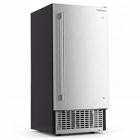 110 LBS/24H Commercial Ice Maker, 15" Built-in Undercounter Ice Machine with 25 LBS Storage & Reversible Door for Home Bar, Restaurant