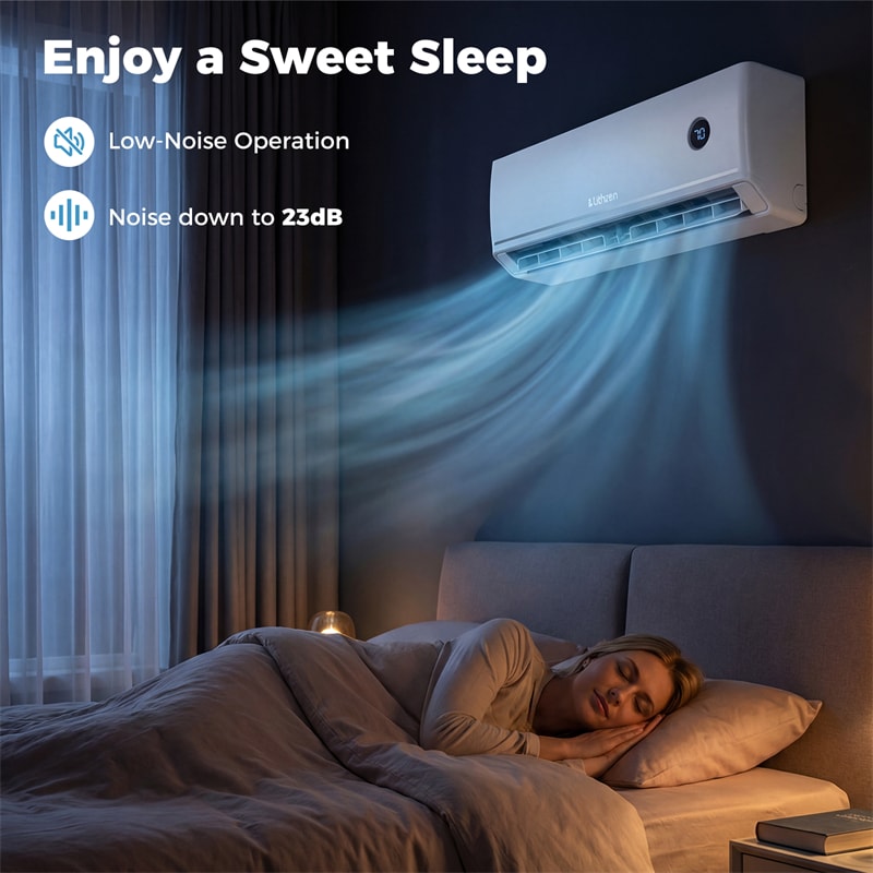 12000 BTU 18.1 SEER2 Mini Split Air Conditioner & Heater, WiFi Alexa Enabled Inverter Ductless AC & Heat Pump System, Cools Up to 600 Sq Ft