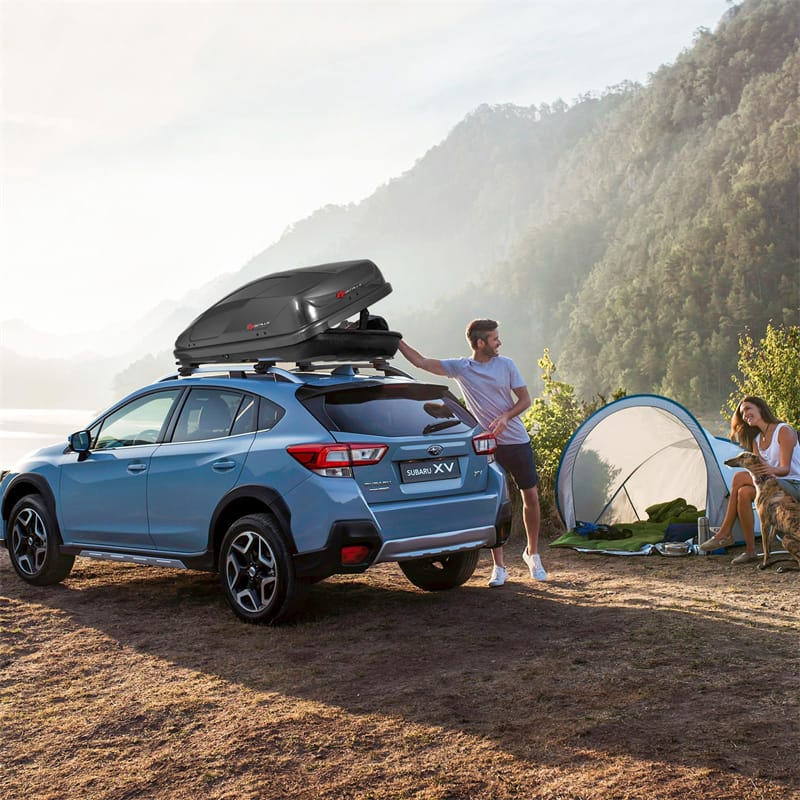 14 Cu.Ft Hard Shell Rooftop Cargo Carrier Waterproof Cargo Box w/ Dual Side Opening & Security Key, 165LBS Load Roof Storage Box for 17-22.8" Crossbar