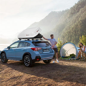 14 Cu.Ft Hard Shell Rooftop Cargo Carrier Waterproof Cargo Box w/ Dual Side Opening & Security Key, 165LBS Load Roof Storage Box for 17-22.8" Crossbar