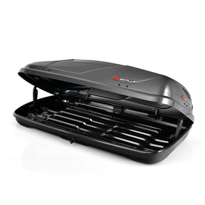 14 Cu.Ft Hard Shell Rooftop Cargo Carrier Waterproof Cargo Box w/ Dual Side Opening & Security Key, 165LBS Load Roof Storage Box for 17-22.8" Crossbar