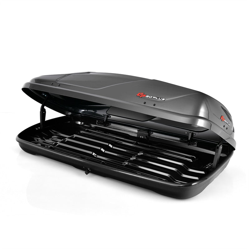 14 Cu.Ft Hard Shell Rooftop Cargo Carrier Waterproof Cargo Box w/ Dual Side Opening & Security Key, 165LBS Load Roof Storage Box for 17-22.8" Crossbar