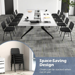 5/10/15 Pack Stackable Office Guest Chairs with Mesh Back & Padded Seat, 330lbs Capacity Conference Room Chairs for Waiting Room Reception