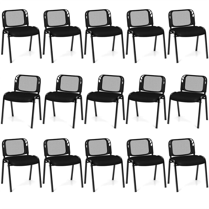 5/10/15 Pack Stackable Office Guest Chairs with Mesh Back & Padded Seat, 330lbs Capacity Conference Room Chairs for Waiting Room Reception